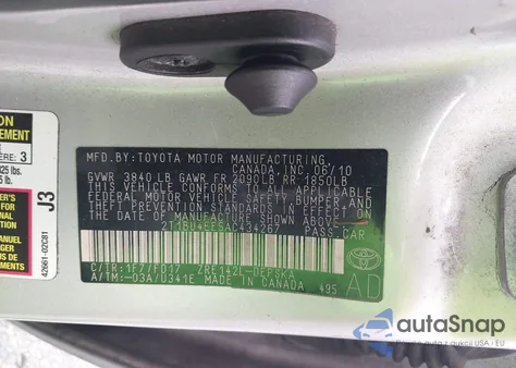 2010 Toyota Corolla S from USA, damaged, VIN 2T1BU4EE5AC434267